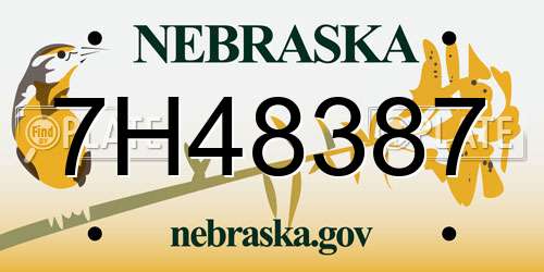 7H48387 Nebraska License Plate