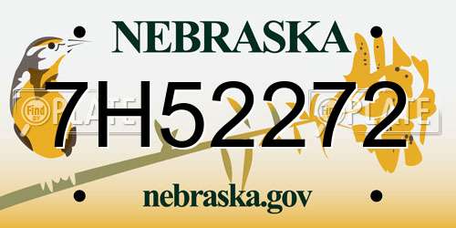 7H52272 Nebraska License Plate