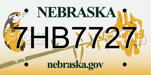 7HB7727 Nebraska License Plate