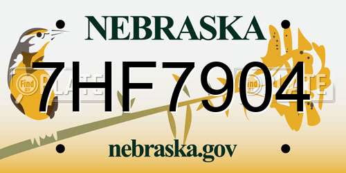 7HF7904 Nebraska License Plate