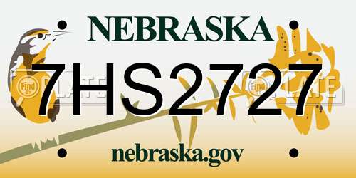7HS2727 Nebraska License Plate