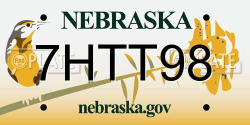 7HTT98 Nebraska License Plate