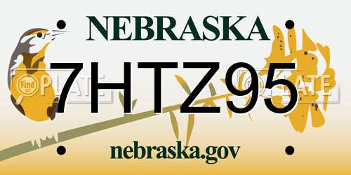 7HTZ95 Nebraska License Plate