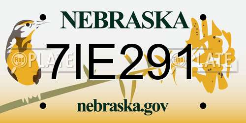 7IE291 Nebraska License Plate