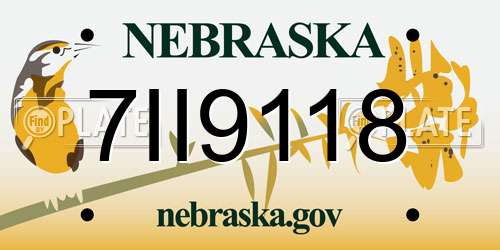 7II9118 Nebraska License Plate