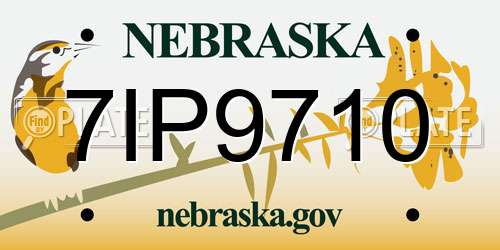 7IP9710 Nebraska License Plate