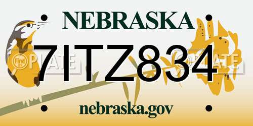 7ITZ834 Nebraska License Plate