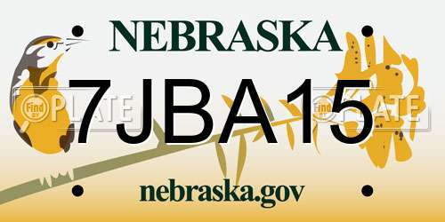 7JBA15 Nebraska License Plate
