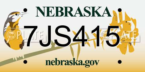 7JS415 Nebraska License Plate
