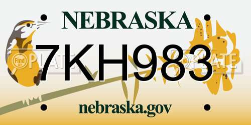 7KH983 Nebraska License Plate