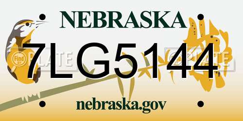 7LG5144 Nebraska License Plate