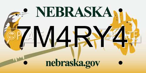 7M4RY4 Nebraska License Plate