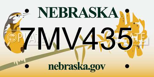7MV435 Nebraska License Plate