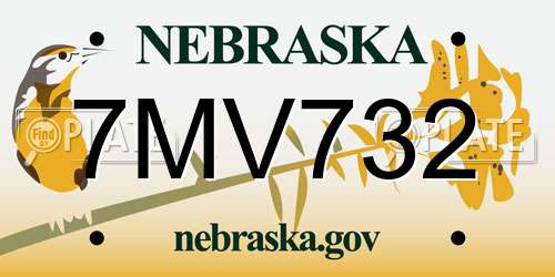 7MV732 Nebraska License Plate