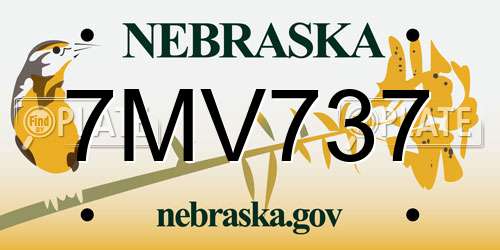 7MV737 Nebraska License Plate