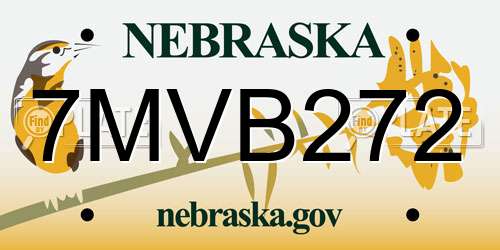 7MVB272 Nebraska License Plate