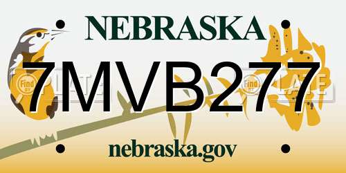 7MVB277 Nebraska License Plate