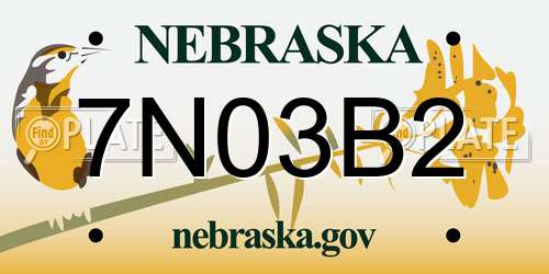 7N03B2 Nebraska License Plate