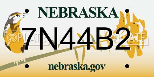 7N44B2 Nebraska License Plate