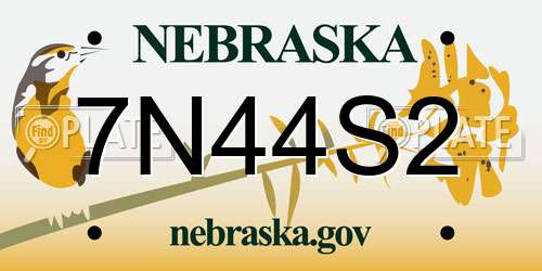 7N44S2 Nebraska License Plate