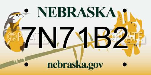 7N71B2 Nebraska License Plate