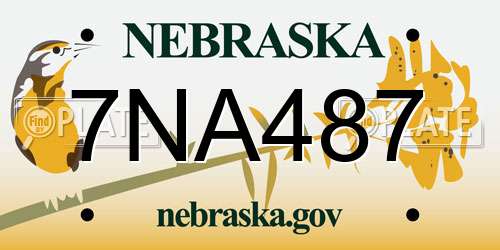 7NA487 Nebraska License Plate