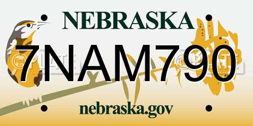 7NAM790 Nebraska License Plate