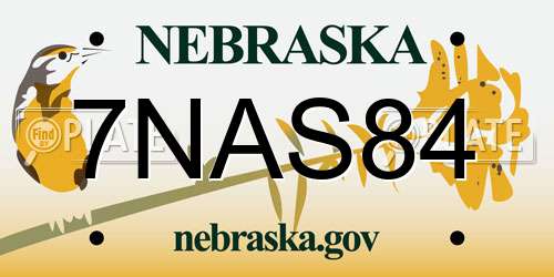 7NAS84 Nebraska License Plate