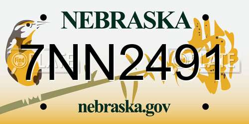 7NN2491 Nebraska License Plate