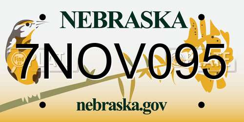 7NOV095 Nebraska License Plate