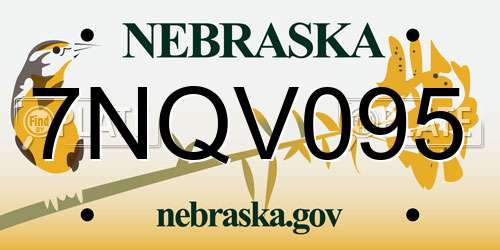 7NQV095 Nebraska License Plate