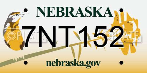 7NT152 Nebraska License Plate