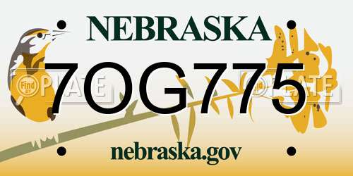 7OG775 Nebraska License Plate