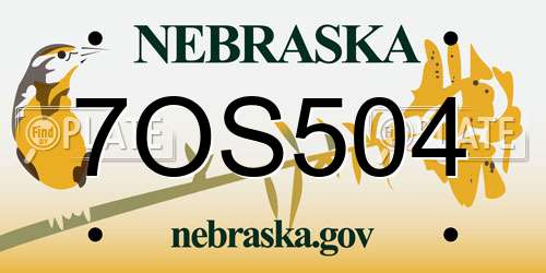 7OS504 Nebraska License Plate