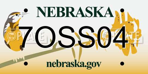 7OSS04 Nebraska License Plate