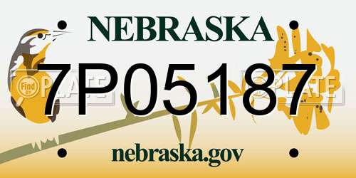 7P05187 Nebraska License Plate