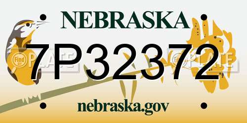 7P32372 Nebraska License Plate