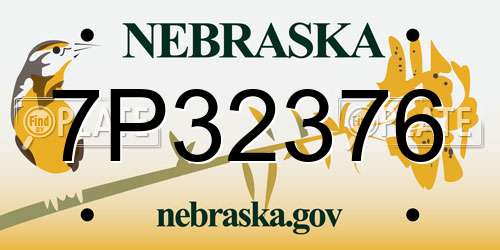 7P32376 Nebraska License Plate