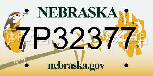 7P32377 Nebraska License Plate
