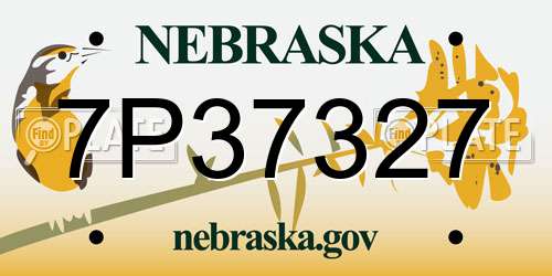 7P37327 Nebraska License Plate