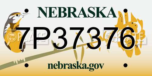 7P37376 Nebraska License Plate