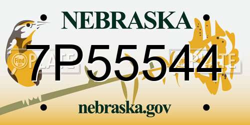 7P55544 Nebraska License Plate
