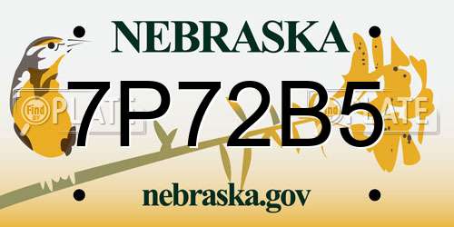 7P72B5 Nebraska License Plate