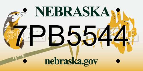 7PB5544 Nebraska License Plate