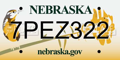 7PEZ322 Nebraska License Plate