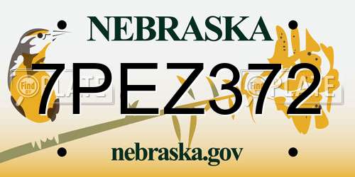 7PEZ372 Nebraska License Plate
