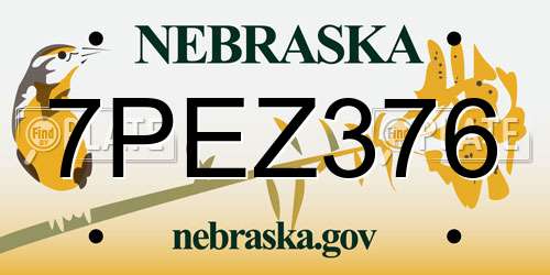 7PEZ376 Nebraska License Plate