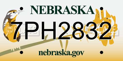 7PH2832 Nebraska License Plate