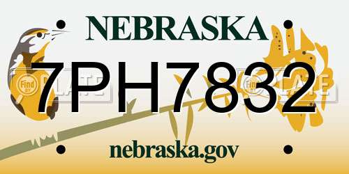 7PH7832 Nebraska License Plate
