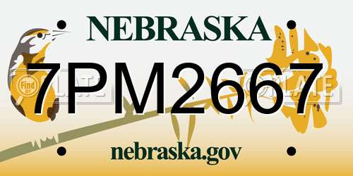 7PM2667 Nebraska License Plate